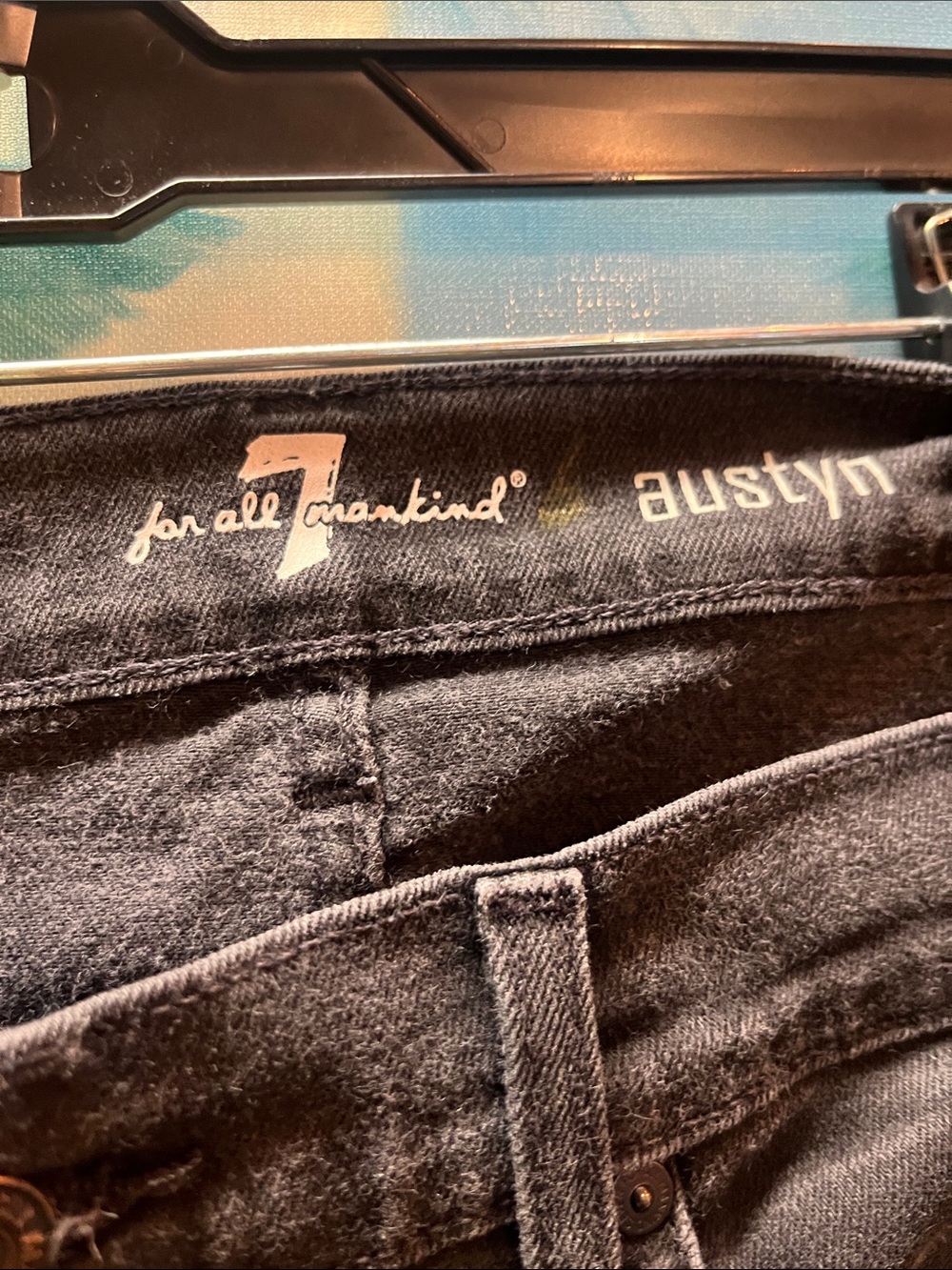 7 For All Mankind Austyn Slim Jeans in Black size 34